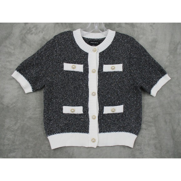 Urban Revivo Sweater Womens Large Cardigan Colorblock Preppy Nautical Career - Picture 1 of 9